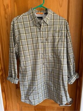 Orvis Men's Green Plaid Button-Down Shirt Size Medium